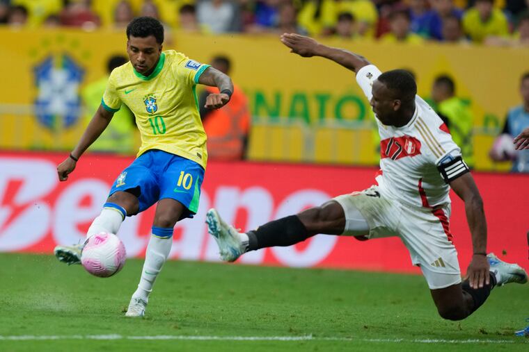 Brazil's Rodrygo (left) is expected to have a breakthrough performance in this World Cup. 