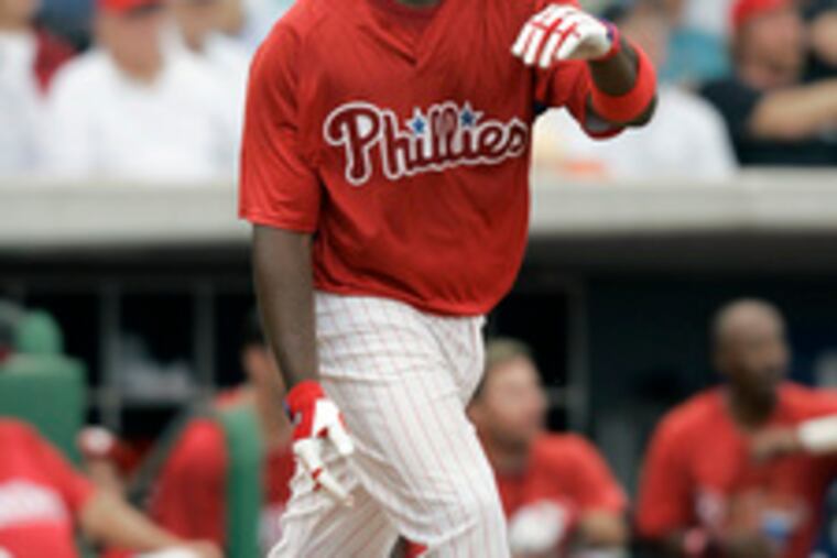 Ryan Howard , homering against the Indians yesterday, did not accept a deal he was offered, so the Phils renewed him for one year.