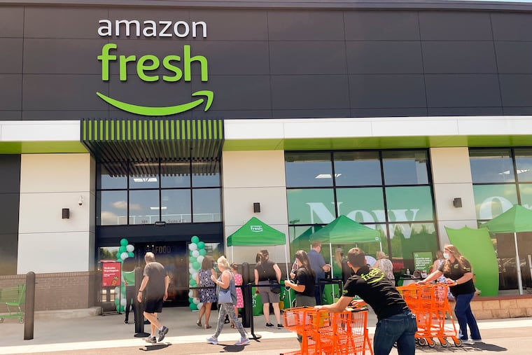 The Amazon Fresh grocery store in Warrington is pictured during its August 2021 grand opening. Amazon announced Tuesday that all Amazon Fresh stores would be closed, with some becoming Whole Foods Markets.