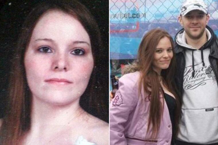 Keith Belajonas, 32, fatally shot and stabbed Christina Belajonas, 28, and then killed himself. Christina is seen here left in her Archbishop Prendergast H.S. graduation photo.