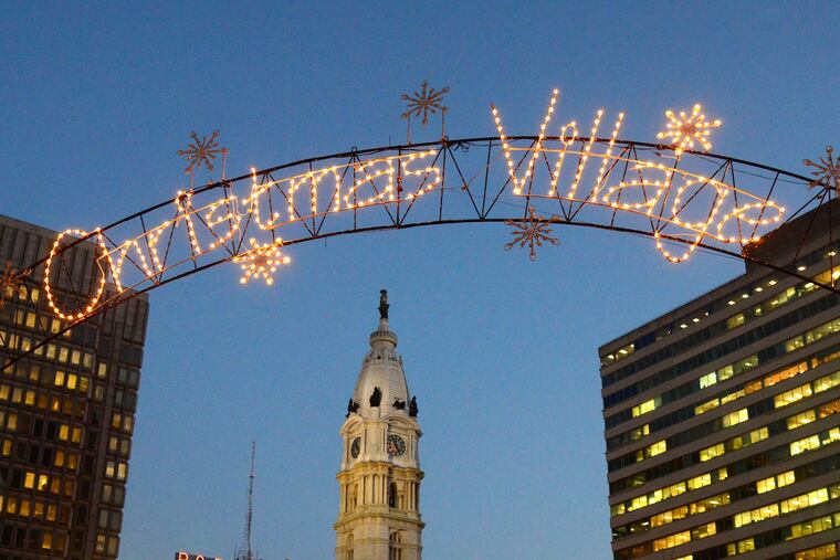 Philadelphia's Christmas Village is located in LOVE Park this year, where the city's Christmas Tree as well. Today was the annual lighting ceremony for the tree.