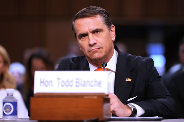 Acting Attorney General Todd Blanche appears before the Senate Judiciary Committee on Capitol Hill in Washington, July 15, 2026.