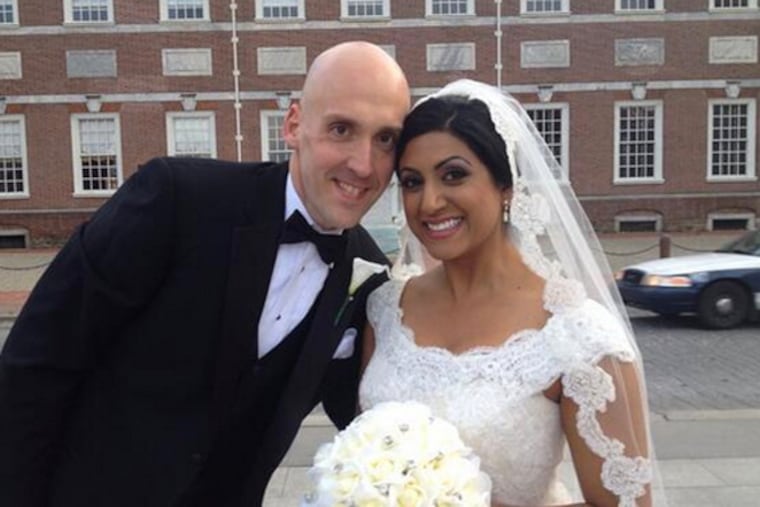 CBS3 reporter Syma Chowdhry and cameraman Andy Zaremba said 'I do' at the Hotel Monaco. (Photo via @JohnCharltonFox)