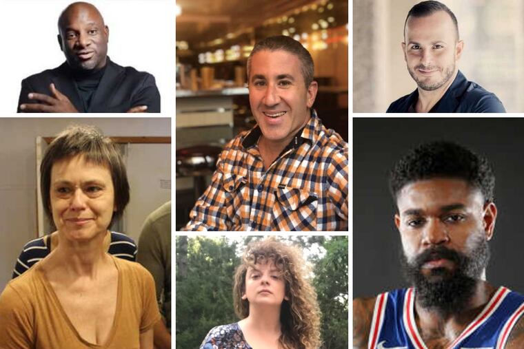 Clockwise from top left: Rev. Mark Tyler, Michael Solomonov, Yannick Nezet-Seguin, Amir Johnson, Sara Benincasa, and Blanka Zizka.