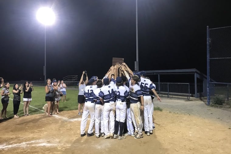 Malvern Prep baseballl celebrating its second straight PAISSA state title.
