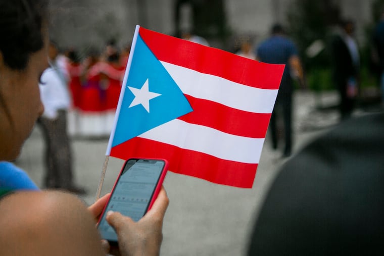 The 11th annual raising of the Puerto Rican flag in front of Philadelphia City Hall on Monday, Sept. 23, 2019.