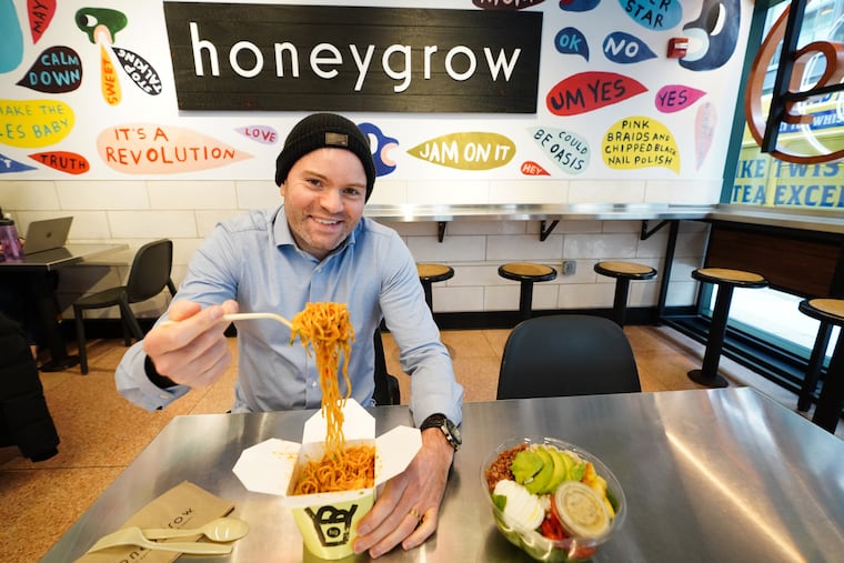 Honeygrow CEO Justin Rosenberg at the company's 11th Street location in January 2024.