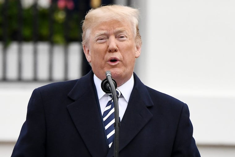 President Trump speaks at the White House on April 24, 2018.