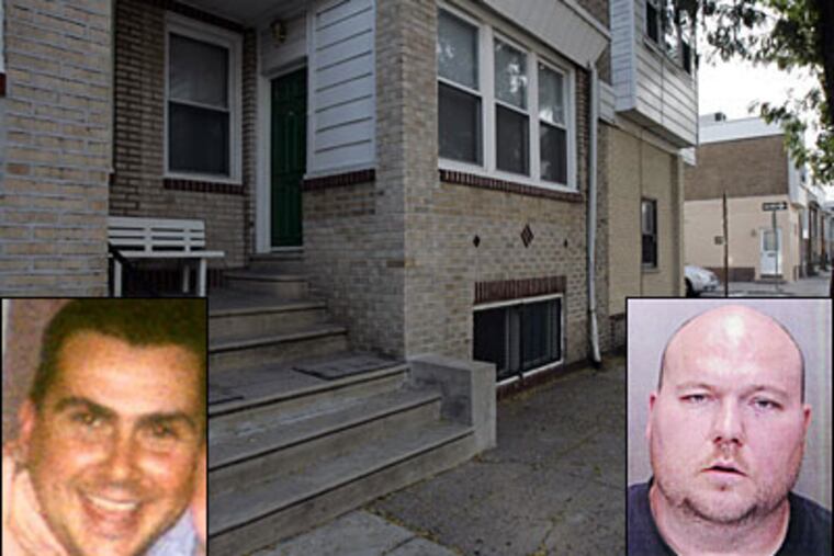 Christian A. Squillaciotti, 33, (right) the road rage shooting suspect and his S. Philly home. Victim Thomas Timko, 41, (left; courtesy of WPVI) of Gloucester Township, was shot in front of his 8-year-old daughter.