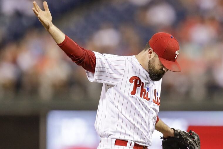 Phillies’ reliever Pat Neshek could return to the Phillies in a “couple of weeks” after his MRI results showed no serious damage.