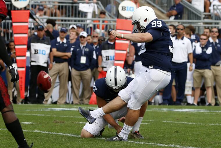 Penn State kicker Joey Julius was used as a kickoff specialist last season.