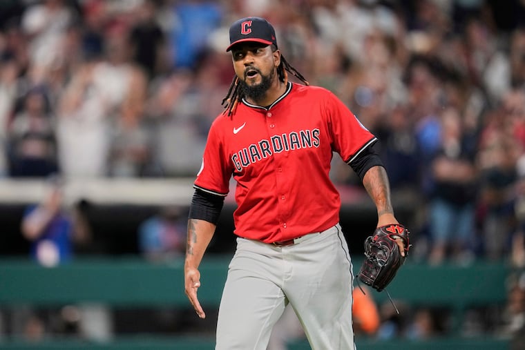 Cleveland Guardians pitcher Emmanuel Clase is 5-3 with a 3.23 ERA and 24 saves this season.