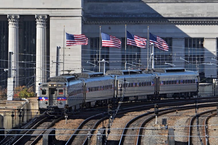 File Photo: A SEPTA Train on the tracks between 30th Street Station and Suburban Station. Service was disrupted Thursday morning due to possibly weather related power line problems.