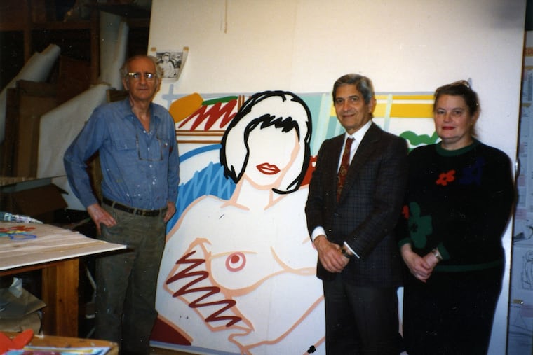 Patricia G. Ross Weis and Robert F. Weiss, pictured here in artist Tom Wesselmann's studio in 1992.