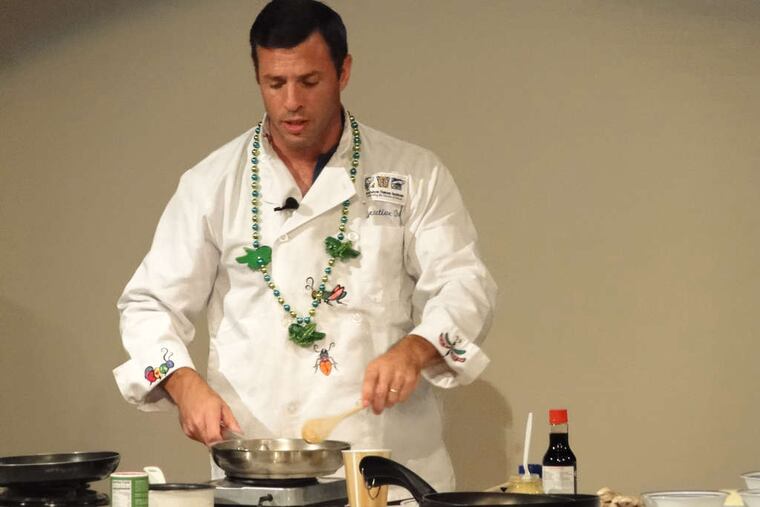 Chef Zack Lemann will prepare foods such as choc- olate "chirp" cookies, with crickets.