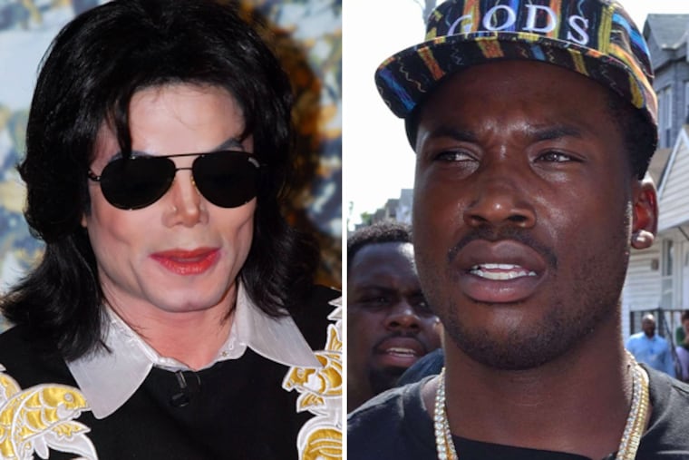 The assistant district attorney, in a motion against Meek Mill's early parole, quotes from the lyrics to the deceased pop star Michael Jackson's hit "Man in the Mirror," which includes the verse: "I'm starting with the Man in the Mirror; I'm asking him to change his ways." (FILE PHOTOS)