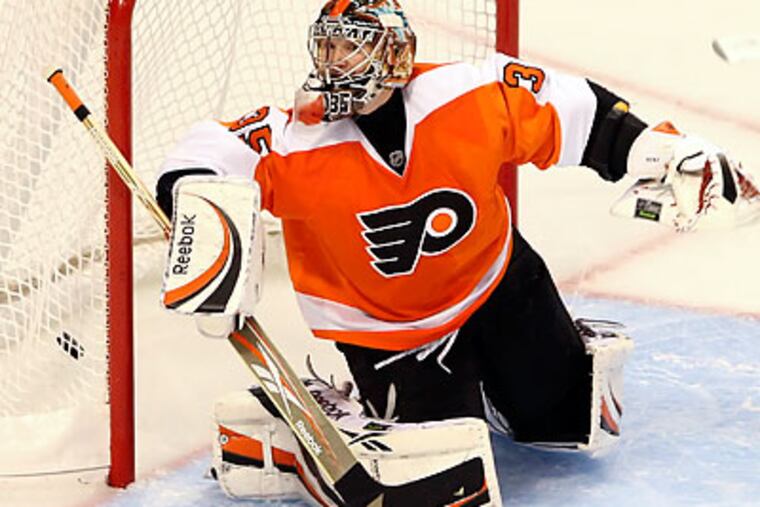 Sergei Bobrovsky is blossoming into the Flyers' goalie of the future - and perhaps present. (Steven M. Falk/Staff file photo)