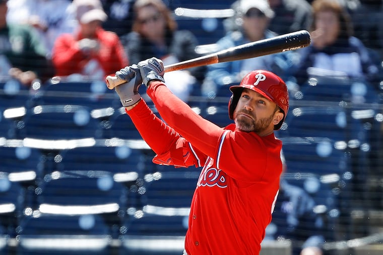 Jake Cave's pursuit of a bench spot with the Phillies could get a boost from the lack of playing time that Kyle Schwarber has gotten in the outfield this spring.