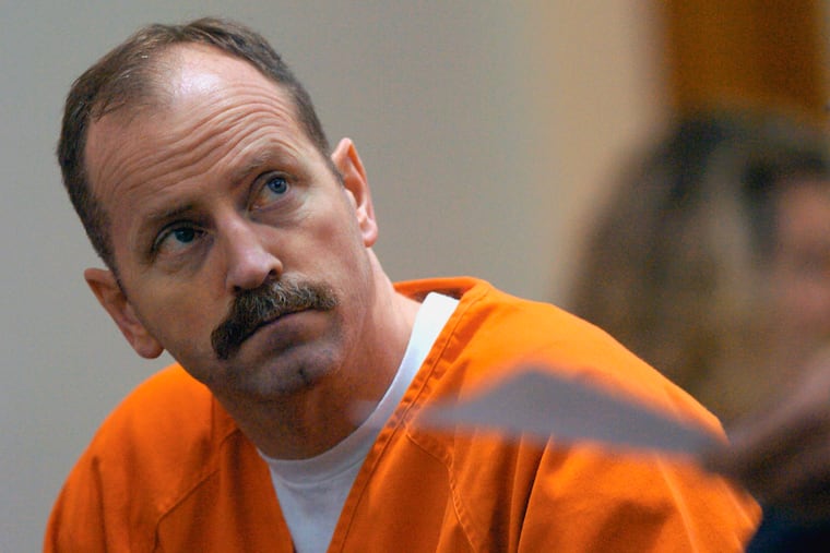 FILE - In a Monday, July 11, 2005 file photo, Kelly Frank sits in court during a hearing, in Conrad, Mont. Frank, once accused of plotting to kidnap retired talk show host David Letterman’s son and nanny, was released in mid-November 2018 from a Montana prison for a second time after serving additional years for violating parole and is under the supervision of parole officials. (Robin Loznak/Great Falls Tribune via AP, File)