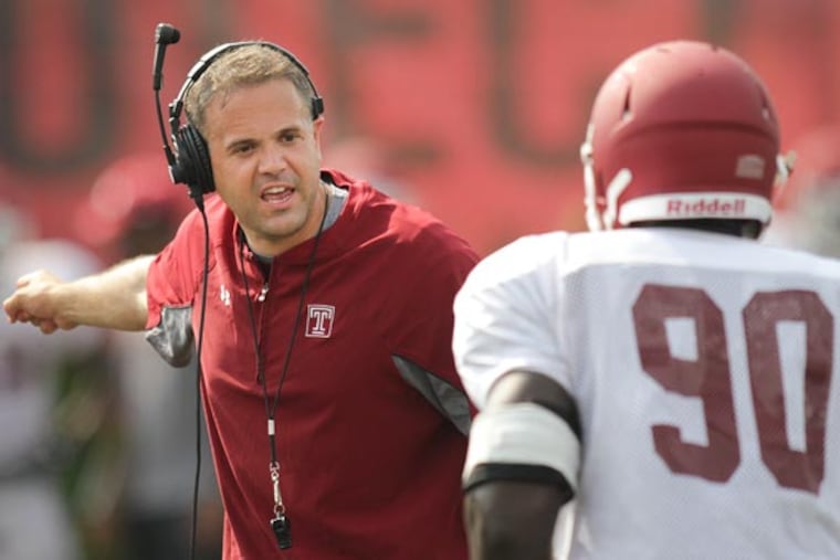 Temple head coach Matt Rhule. (Steven M. Falk/Staff Photographer)