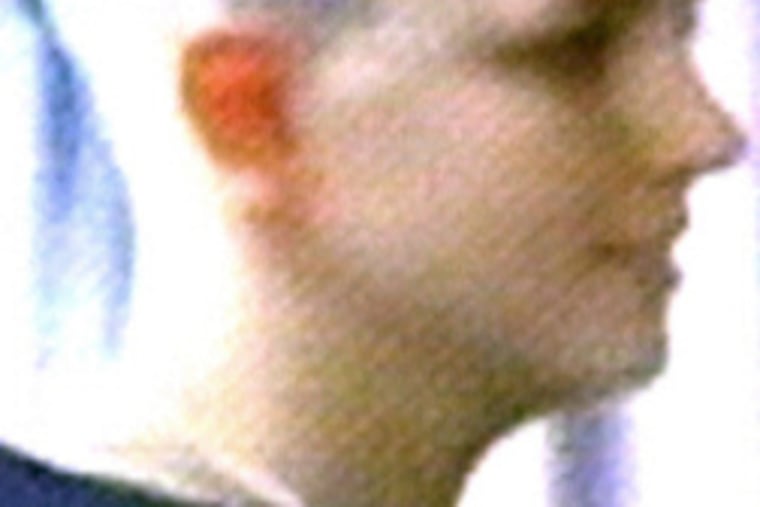 Britney Spears , in an image from KABC-TV in Los Angeles, after her do-it-herself do.