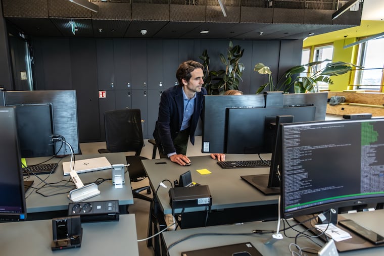 Gerrit Beckhaus at the Freshfields Lab, headquartered in Berlin. The company oversees 30 developers worldwide who work closely with lawyers and clients to develop technical solutions to legal problems.