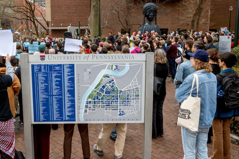 A rally at the University of Pennsylvania in March.