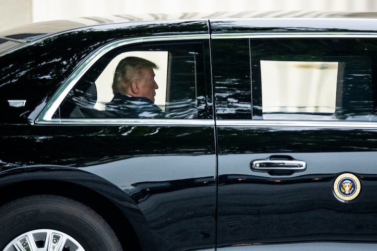 President Donald Trump departs after his scheduled physical at Walter Reed National Military Medical Center in Bethesda, Md., on Tuesday, May 26, 2026.
