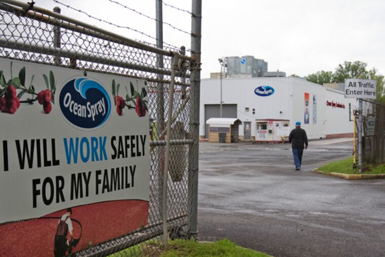 Bai said it plans to move 50 employees from Hamilton. Ocean Spray said it was moving in 2011. (DAVID M WARREN/File Photograph)