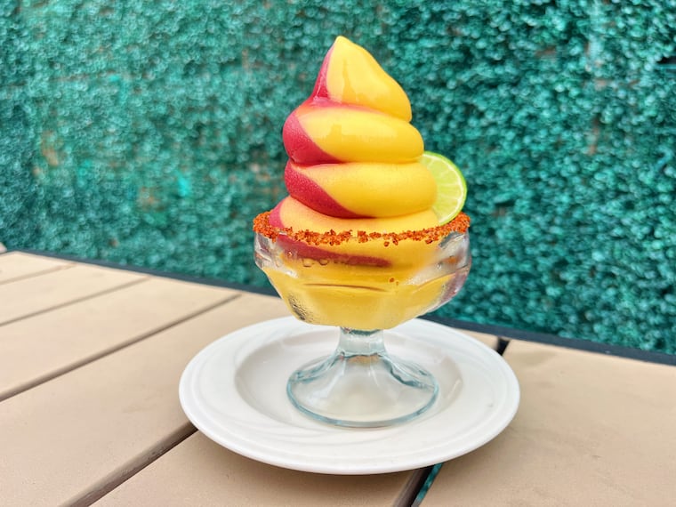Ridley House's cherry-mango swirl soft serve margarita.