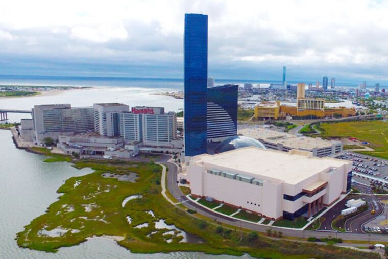 Harrah's Waterfront Conference Center (right) had its grand opening Thursday. Bookings are looking good. (TOM BRIGLIA/For The Inquirer)