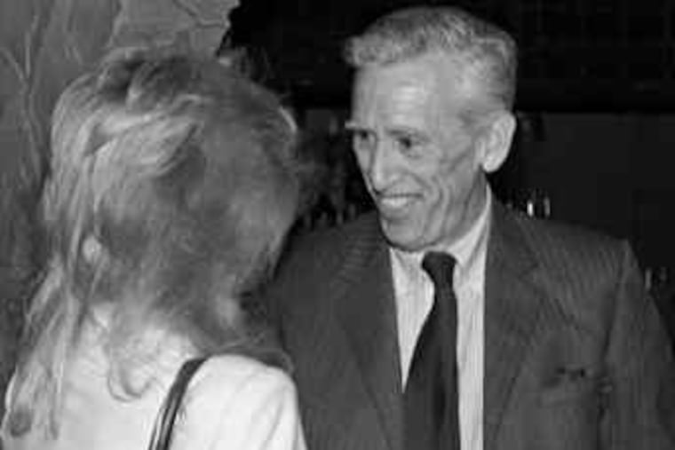 J.D. Salinger in May 1982 , greeting actress Elaine Joyce in Jacksonville, Fla., where she was performing in "6 Rms Riv Vu."