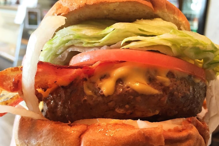 The signature burger, made from LaFrieda beef, at the Burger Shop in Souderton.