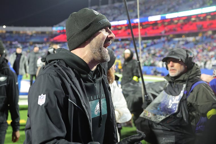 Eagles coach Nick Sirianni in a back-and-forth with Bills fans after the victory Sunday at Buffalo.