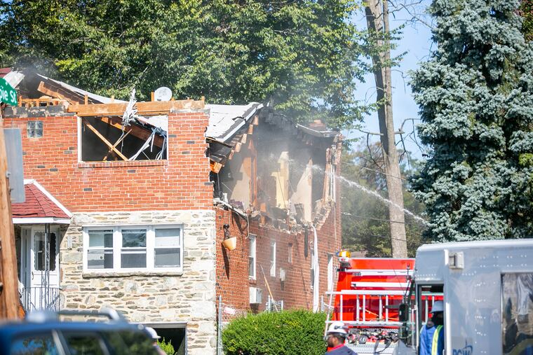 A gas explosion was reported in the 4400 block of Pearson in Northeast Philadelphia on Thursday, Oct. 10, 2019.
