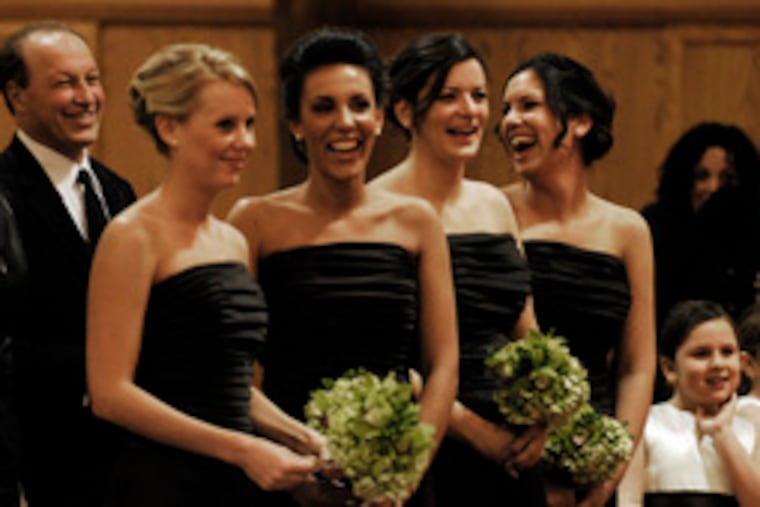 Bridesmaids (from left): Michelle Stahl, Dana Antonelli, Christine Koropatnick, Diana Abbruzzi.