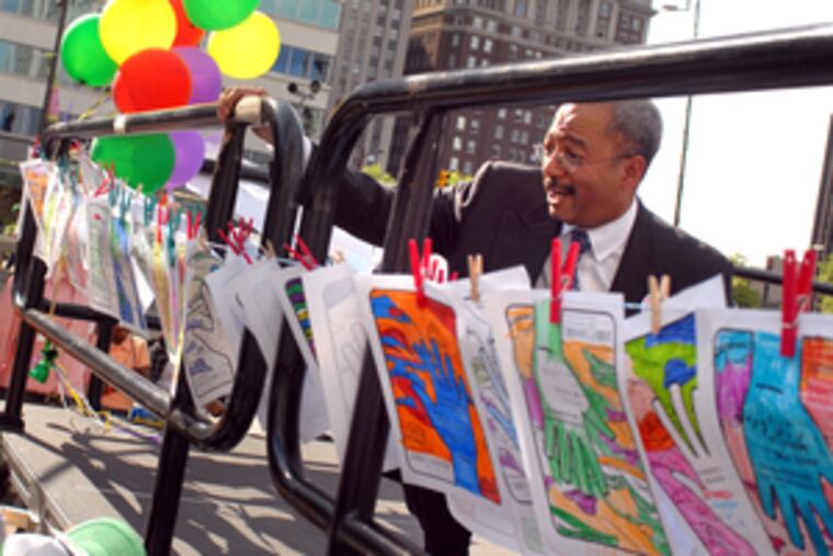 Chaka Fattah at a City Hall rally for after-school programs. "There is no organization in the country that knows how to get the vote out better than mine," he said.
