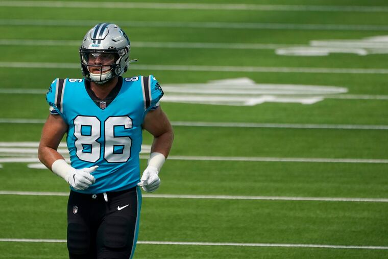 Carolina tight end Colin Thompson played for Panthers coach Matt Rhule at Temple.