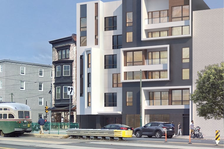 Artist's rendering of apartment building planned at 629-34 W. Girard Ave. in Philadelphia's Ludlow section.