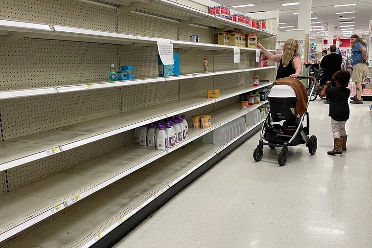 Empty store shelves where formula should be stocked, as in this Maryland Target, have been common for several months.