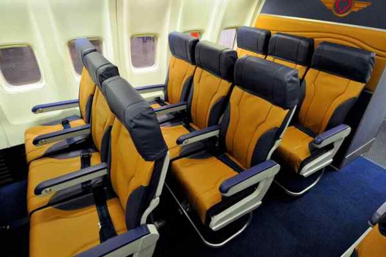 Southwest Airlines' Green Plane features an interior with recyclable carpeting and seat coverings that weigh less for fuel savings.