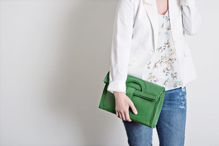 Wynnewood-based designer, Maddalena Palerma’s Madda&; Co. clutch is the perfect Super Bowl to spring transition piece.