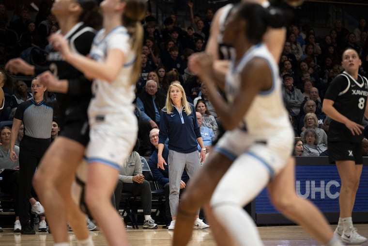 Villanova coach Denise Dillon looks on against Xavier on Thursday.
