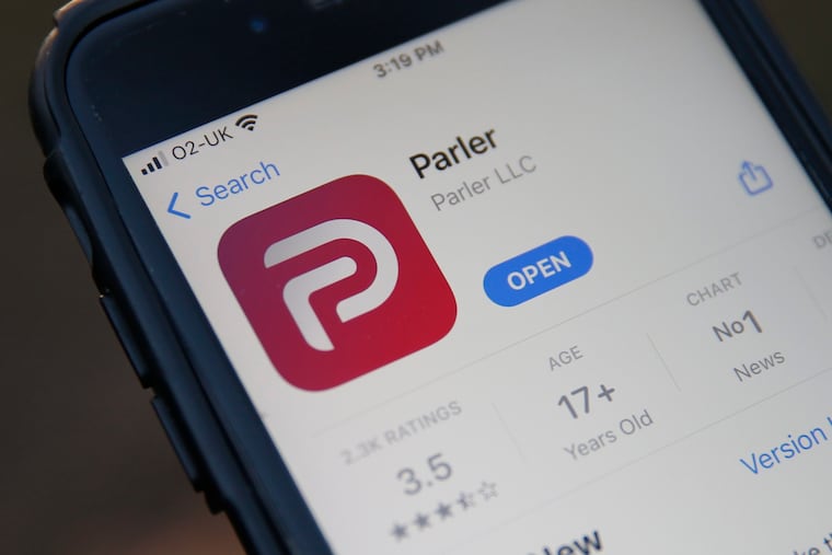 The Parler app.