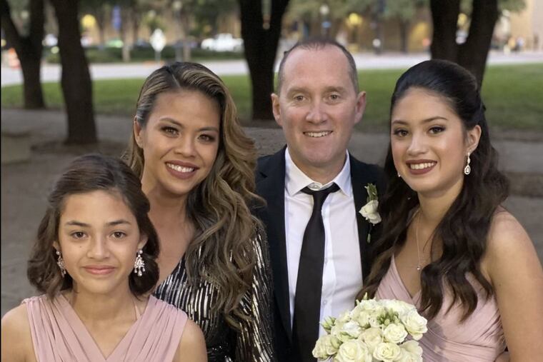 Cid Lopez with his family last year: 12-year-old Cidney, left, wife Lorena, and 14-year-old Leia. Not pictured is 5-year-old Ean.