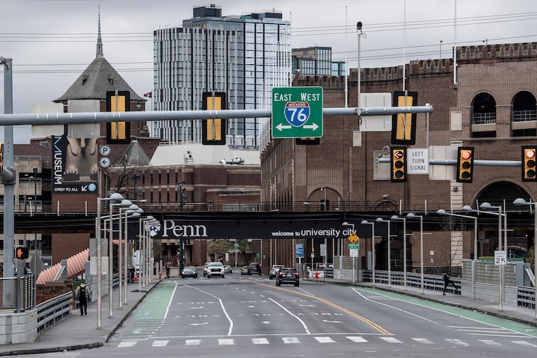 The University of Pennsylvania, between 33rd Street and the South Street Bridge.