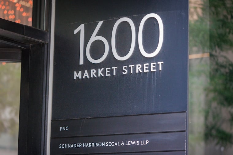 The former office of Schnader Harrison Segal & Lewis at 1600 Market St. The firm shut down in 2023 and continues to face claims by its former lawyers.