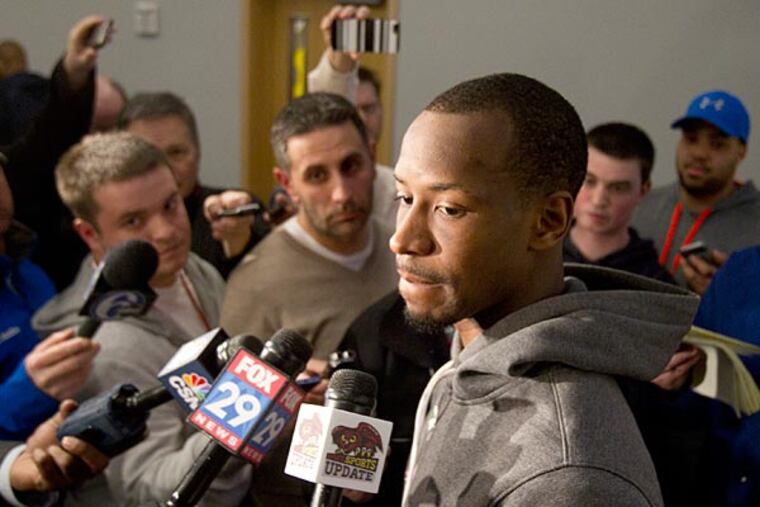 Temple captain Will Cummings talks about Temple not being given an
at-large bid to the NCAA Basketball Tournament. (Charles Fox/Staff Photographer)