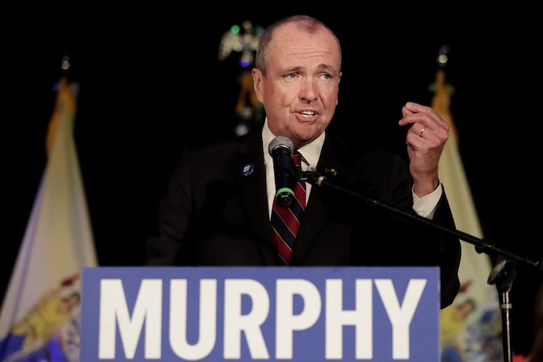 Gov.-elect Phil Murphy speaks to supporters during his election night victory party at the Asbury Park Convention Hall, Tuesday, Nov. 7, 2017, in Asbury Park, N.J.
