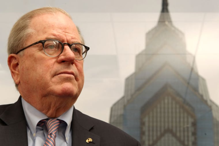 Chief Justice of the Pennsylvania Supreme Court, Ronald D. Castille,is shown in his offices in center city with Liberty Place in the background. ( Charles Fox / Staff Photographer )